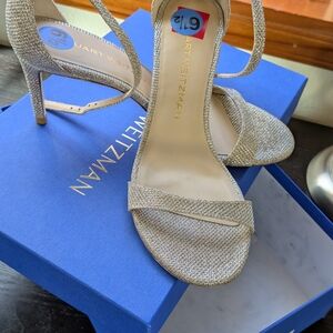 Stuart Weitzman Women's Gold Heeled Sandals